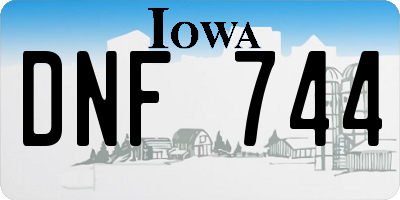 IA license plate DNF744