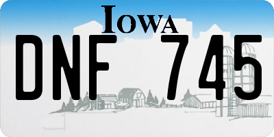 IA license plate DNF745