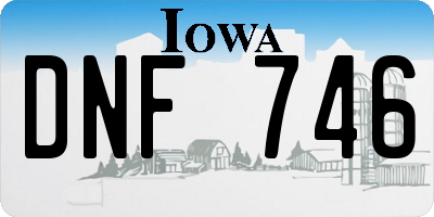 IA license plate DNF746