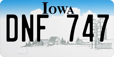IA license plate DNF747