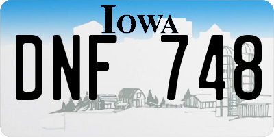 IA license plate DNF748