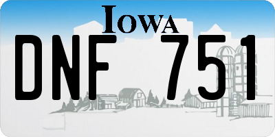 IA license plate DNF751