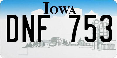IA license plate DNF753