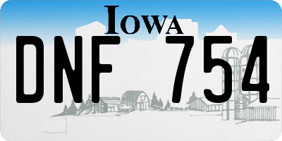 IA license plate DNF754