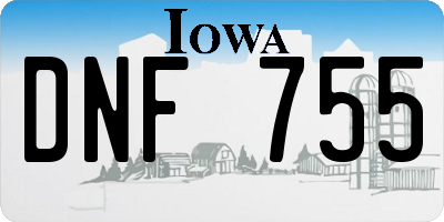 IA license plate DNF755