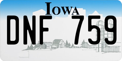 IA license plate DNF759