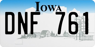 IA license plate DNF761