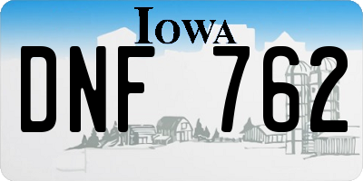 IA license plate DNF762
