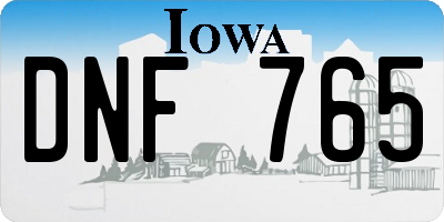 IA license plate DNF765
