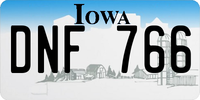 IA license plate DNF766
