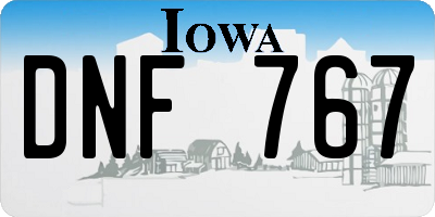 IA license plate DNF767