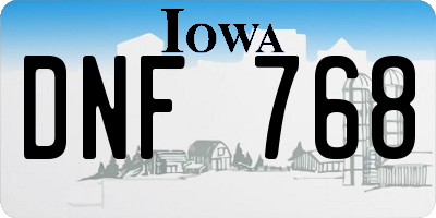 IA license plate DNF768