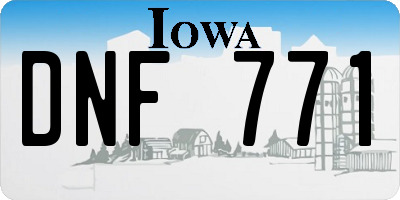 IA license plate DNF771