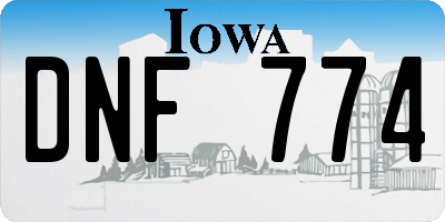 IA license plate DNF774