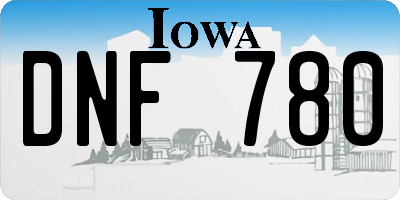 IA license plate DNF780