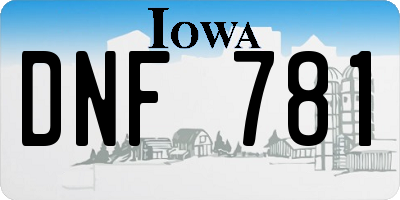 IA license plate DNF781