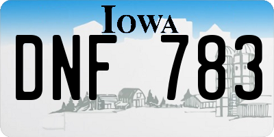 IA license plate DNF783