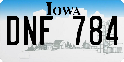 IA license plate DNF784