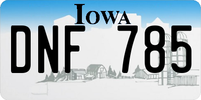IA license plate DNF785