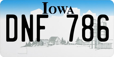 IA license plate DNF786