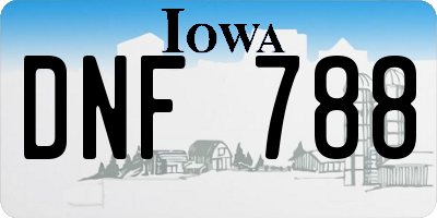 IA license plate DNF788