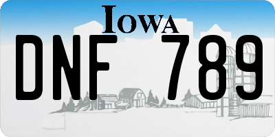 IA license plate DNF789