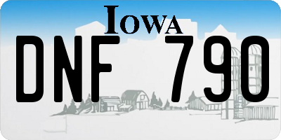 IA license plate DNF790