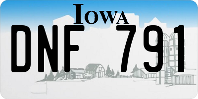 IA license plate DNF791