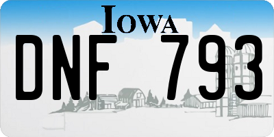 IA license plate DNF793