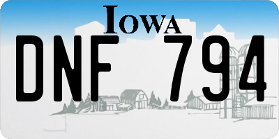 IA license plate DNF794