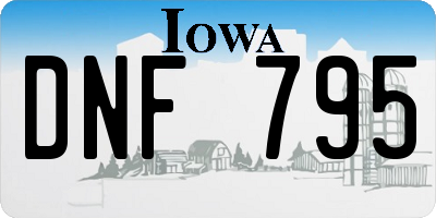 IA license plate DNF795