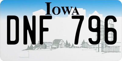 IA license plate DNF796
