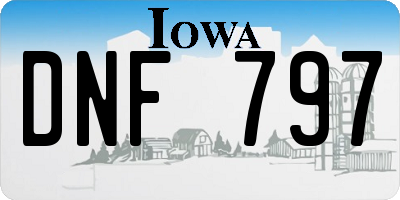 IA license plate DNF797