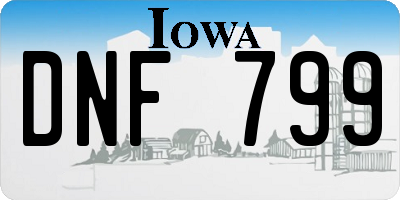 IA license plate DNF799