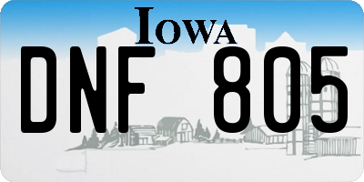 IA license plate DNF805