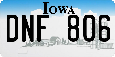 IA license plate DNF806