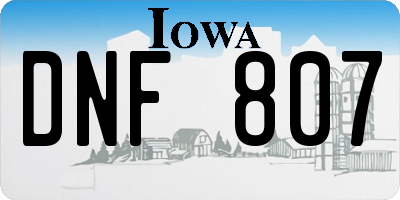 IA license plate DNF807