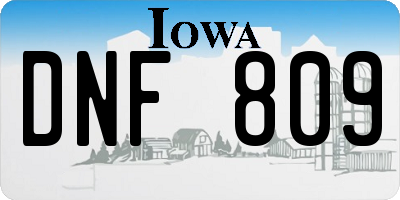IA license plate DNF809