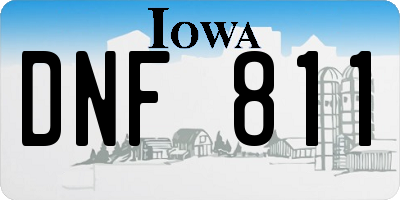 IA license plate DNF811