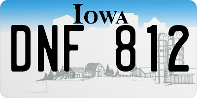 IA license plate DNF812