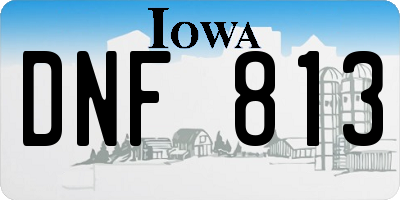 IA license plate DNF813