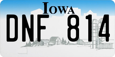 IA license plate DNF814