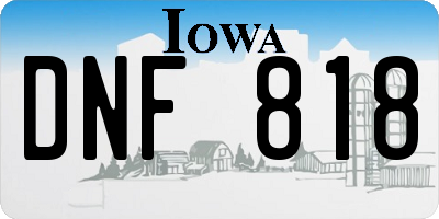 IA license plate DNF818