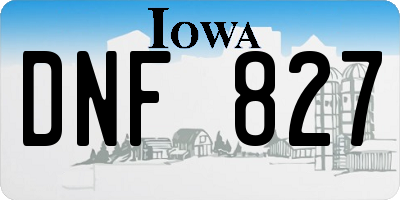 IA license plate DNF827