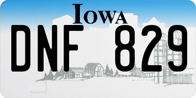 IA license plate DNF829