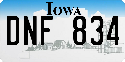 IA license plate DNF834