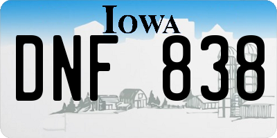 IA license plate DNF838