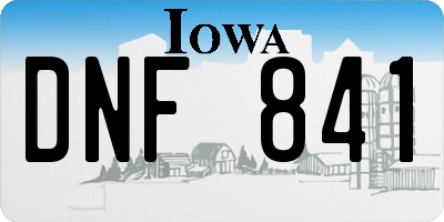 IA license plate DNF841