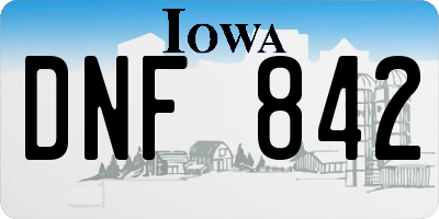 IA license plate DNF842