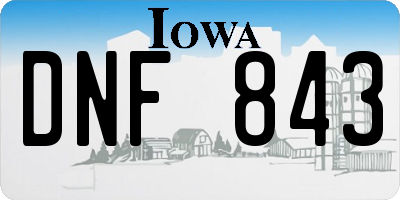 IA license plate DNF843